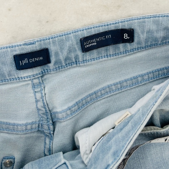 J. Jill Jeans Authentic Fit Light Wash Crop Cuff Hem Mid Rise Womens 8 Classic - Picture 5 of 8